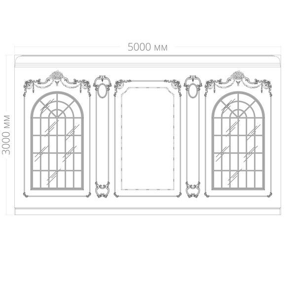 Стена 2 RODECOR Барокко Юсупова Ф3 77213BR (3000*5000), компл