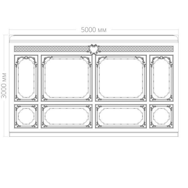 Стена 2 RODECOR Барокко Бенуа Ф3 77113BR (3000*5000), компл