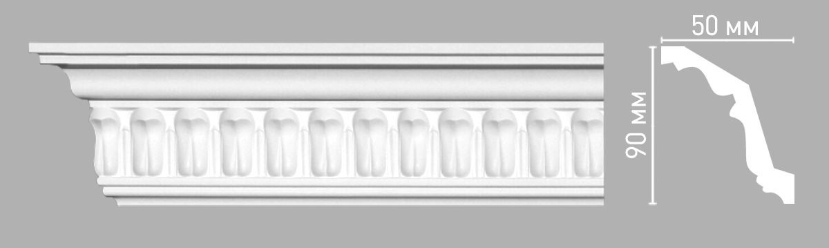 Плинтус потолочный с рисунком DECOMASTER 95028 (90х50х2400мм)