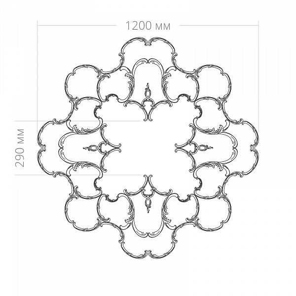 Розетка RODECOR Рококо 87015RC (1200*1200), компл