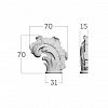 Окончания к молдингу RODECOR Рококо 06322RC (70*70*15), пар