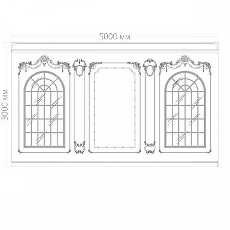 Стена 2 RODECOR Барокко Юсупова Ф3 77213BR (3000*5000), компл