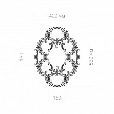 Розетка RODECOR Рококо 87021RC (530*400), компл