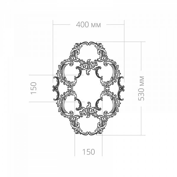 Розетка RODECOR Рококо 87021RC (530*400), компл