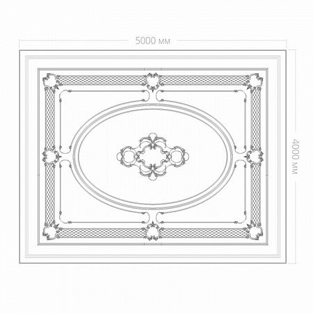 Потолок RODECOR Барокко Бенуа Ф3 88103BR (4000*5000), компл