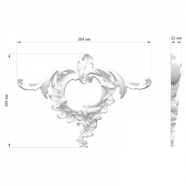 Накладка RODECOR Рококо 01005RC (269*384*22), шт