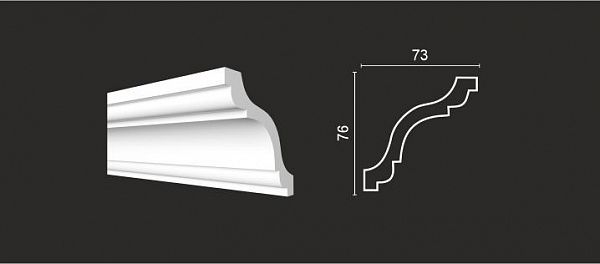 DD44 Потолочный плинтус - карниз 76x73x2000мм
