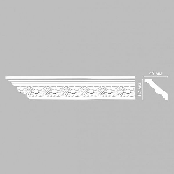 Плинтус потолочный с рисунком DECOMASTER 95861F гибкий (67*45*2400мм)