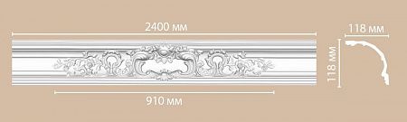 Плинтус потолочный с рисунком DECOMASTER DP-51 (118*118*2400мм)