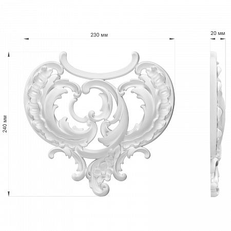 Накладка RODECOR Рококо 01008RC (240*230*20), шт